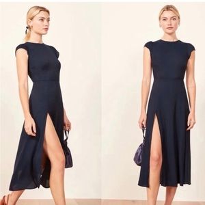 Reformation Gavin Dress in Navy